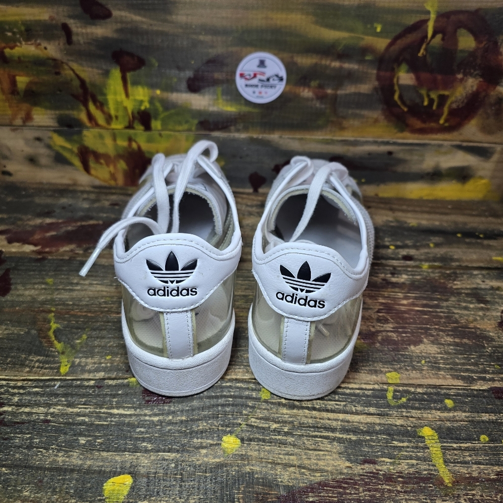 Adidas Originals Superstar Shell Toe Transparent Clear/White FZ0245 Sz 10.5 Used - Picture 6 of 8